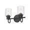 Z-Lite Kinsley 2 Light Vanity, Matte Black And Clear Seeded 340-2V-MB - alternate 3